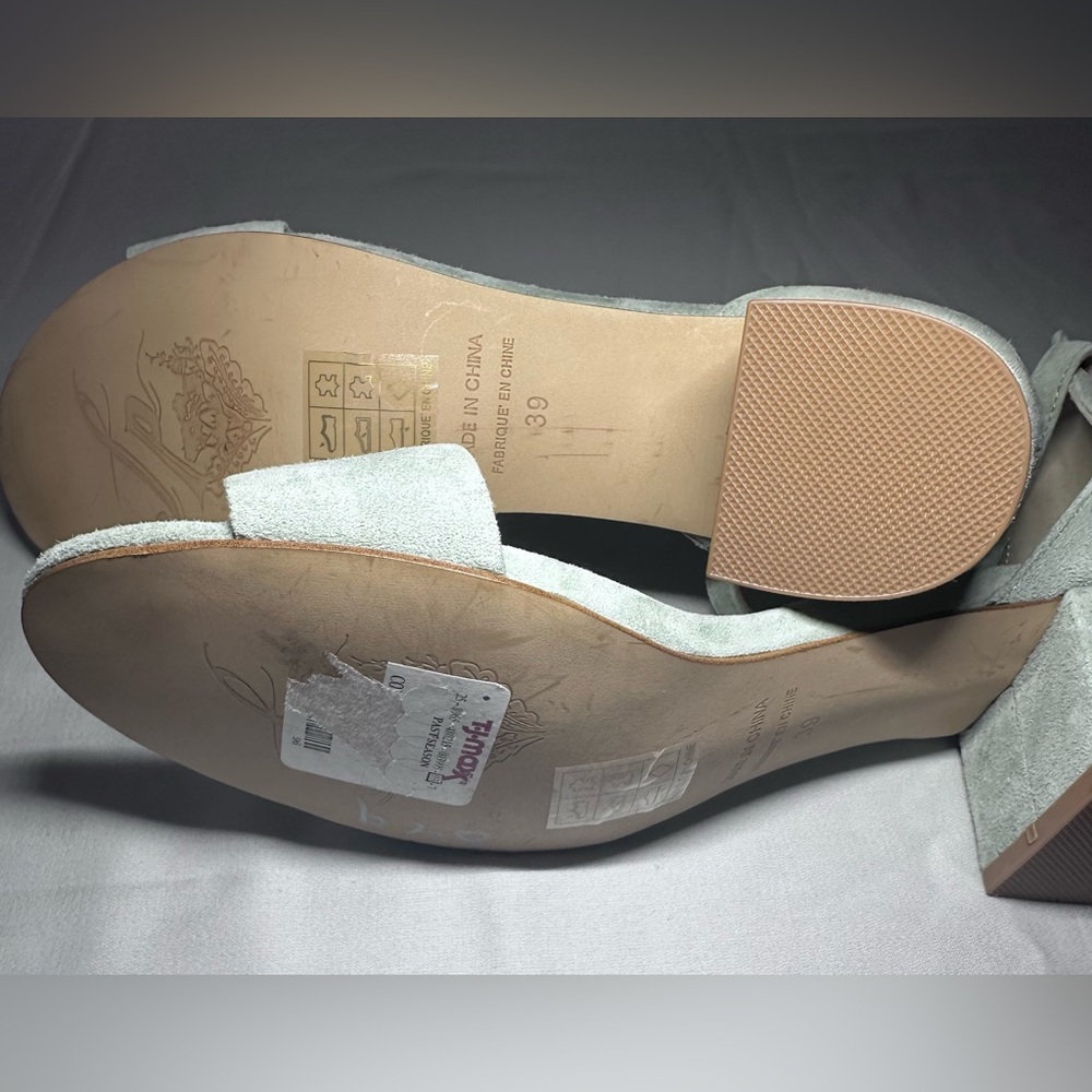 Free People Women's Suede Heels - Light green Size 8 - Picture 6 of 9
